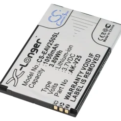 AccuCell Akku passend für Emporia AK-V25, AK-V25 V2.0, Emporia Euphoria, Pure 66,5 x 42,1 x 4,1mm
