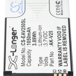 AccuCell Akku passend für Emporia AK-V25, AK-V25 V2.0, Emporia Euphoria, Pure 66,5 x 42,1 x 4,1mm