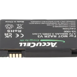 AccuCell Akku passend für Motorola V3 Razr, PEBL SNN5696, BA700, 900mAh