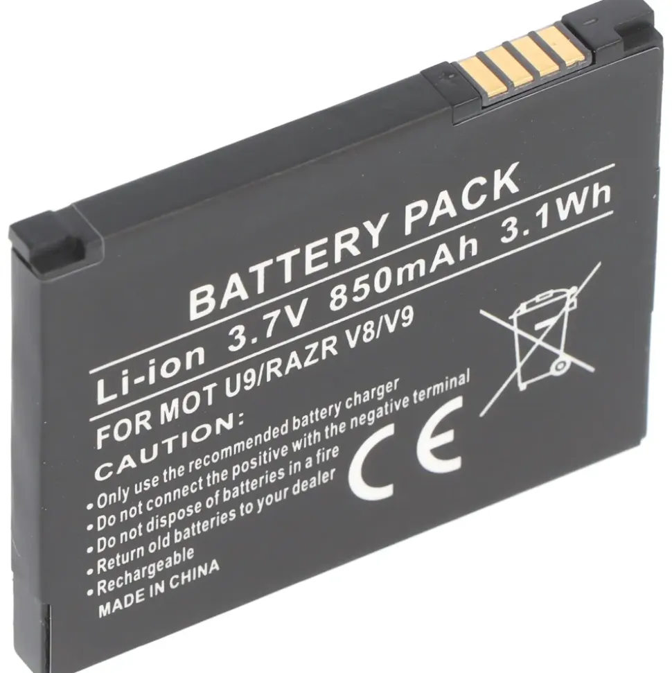 AccuCell Akku passend für Motorola U9, RAZR V8, V9, SNN5805, CFNN7013AA, BX50, BX40