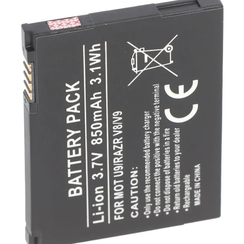 AccuCell Akku passend für Motorola U9, RAZR V8, V9, SNN5805, CFNN7013AA, BX50, BX40