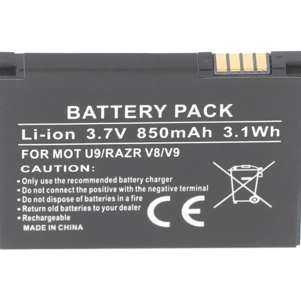 AccuCell Akku passend für Motorola U9, RAZR V8, V9, SNN5805, CFNN7013AA, BX50, BX40