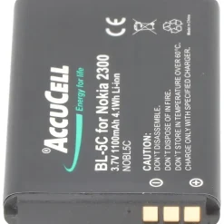 AccuCell Akku passend für Nokia 1100, 2730 classic, 3610 fold, BL-5C 1100mAh