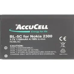 AccuCell Akku passend für Nokia 1100, 2730 classic, 3610 fold, BL-5C 1100mAh