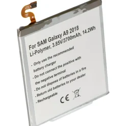 AccuCell Akku passend für Samsung Galaxy A9 2018, Li-Polymer, 3,85V, 3700mAh, 14,2Wh, built-in, ohne Werkzeug
