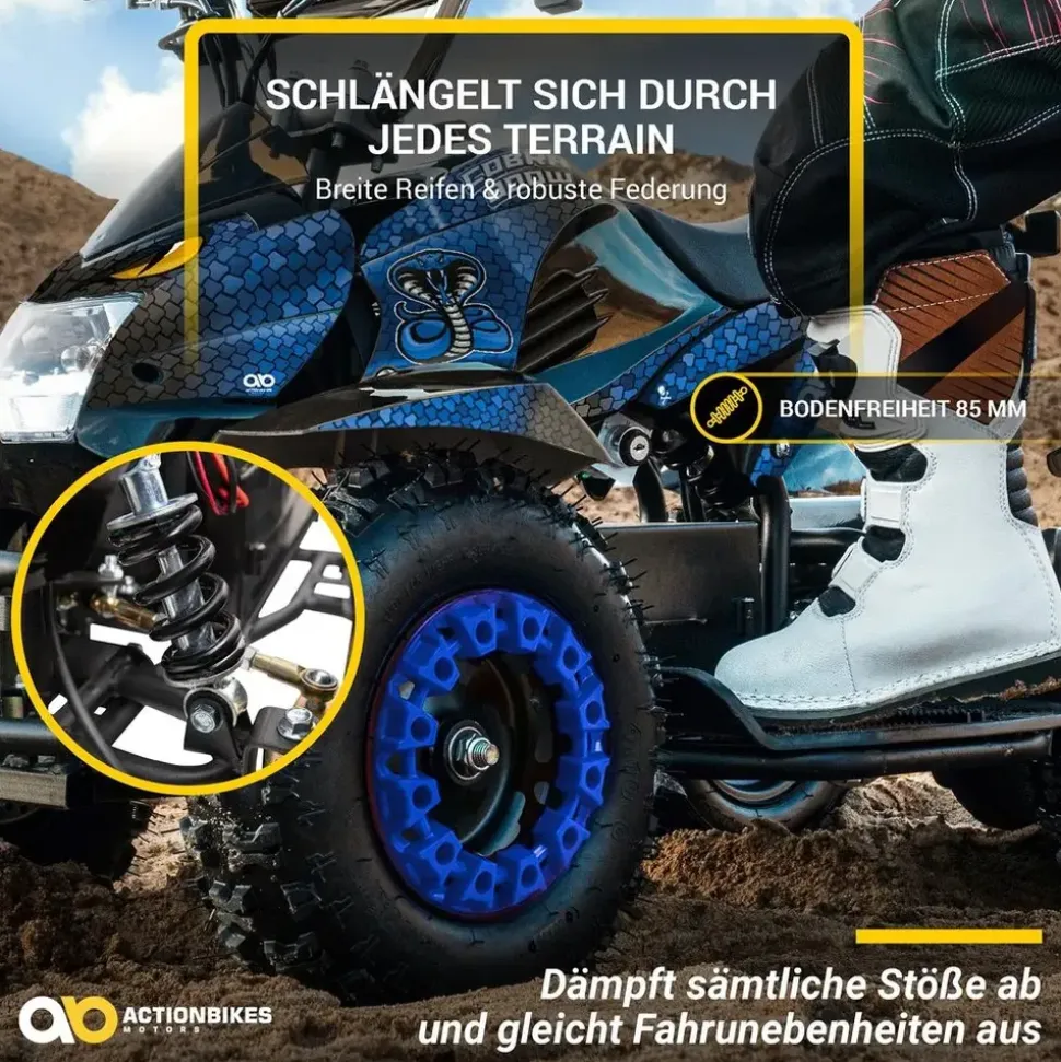 ACTIONBIKES MOTORS Elektro-Kinderquad Cobra blau/schwarz (800 Watt)