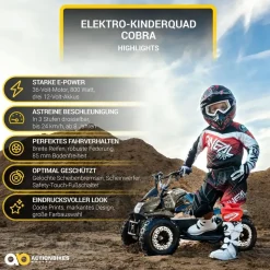 ACTIONBIKES MOTORS Elektro-Kinderquad Cobra blau/schwarz (800 Watt)