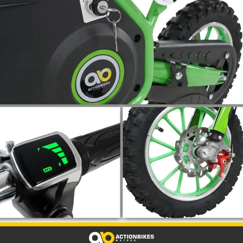 ACTIONBIKES MOTORS Kinder-Crossbike Viper Elektro-Kindermotorrad schwarz (SW)