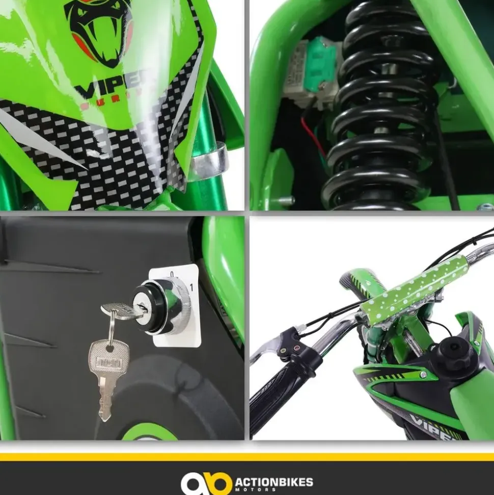 ACTIONBIKES MOTORS Kinder-Crossbike Viper Elektro-Kindermotorrad schwarz (SW)