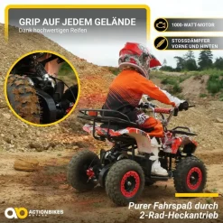 ACTIONBIKES MOTORS Torino Elektro Kinderquad schwarz (1000 Watt)