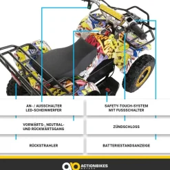 ACTIONBIKES MOTORS Torino Elektro Kinderquad schwarz (1000 Watt)
