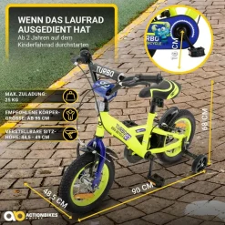 ACTIONBIKES MOTORS Turbo 12 Zoll RH 30 cm gelb/blau