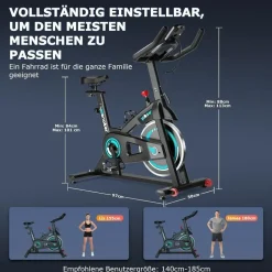 advamsoler Heimtrainer Fahrrad blau