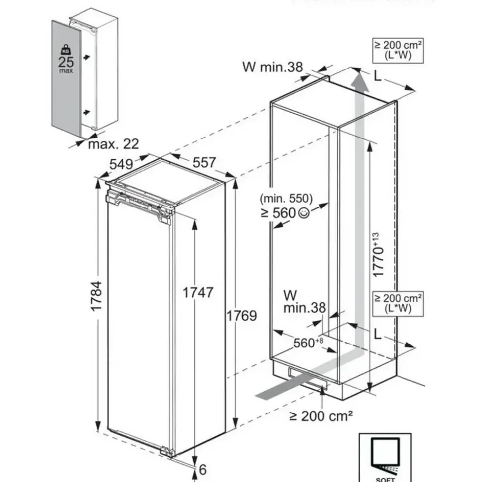 AEG NAB7N181EC Einbau NoFrost Weiß