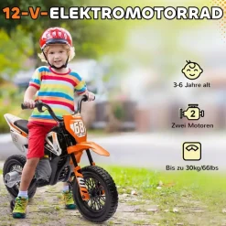 aiyaplay Kinder Elektro-Motorrad 12V orange (1-tlg)