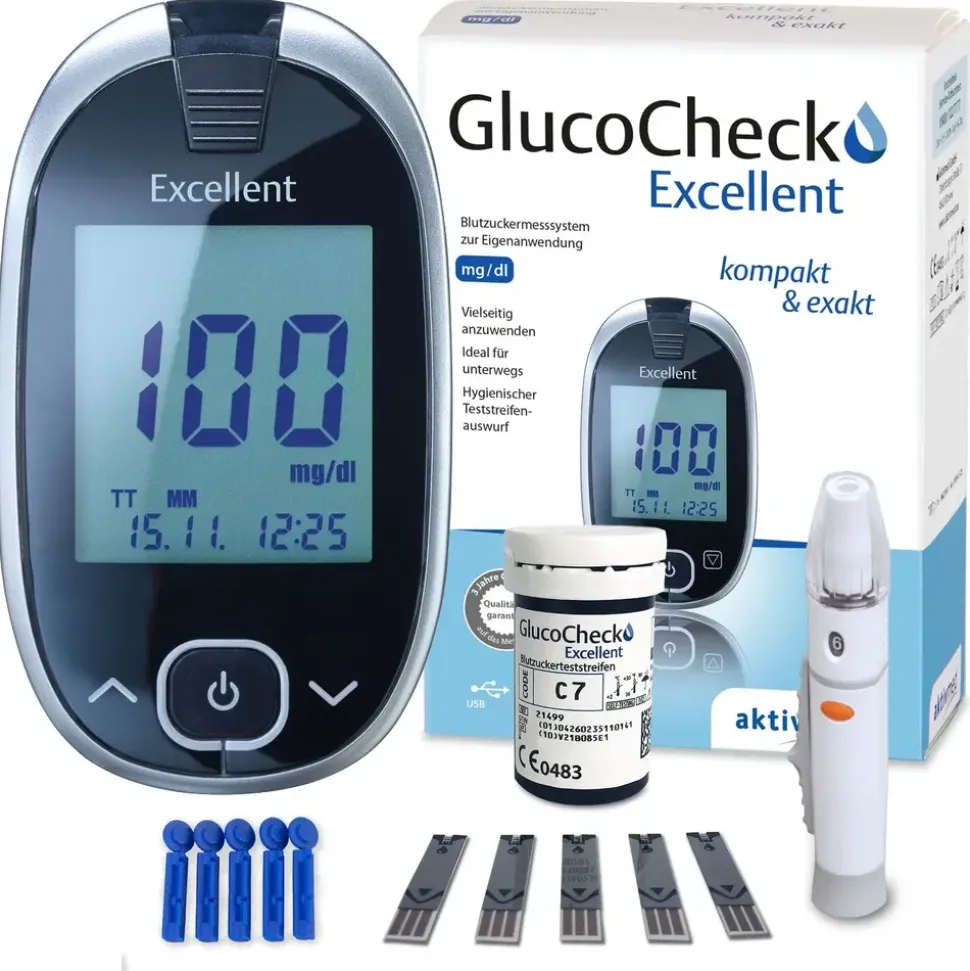 aktivmed GlucoCheck Excellent Set mg/dl