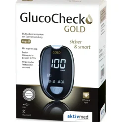aktivmed GlucoCheck GOLD Blutzuckermessgerät Set mg/dl 1 st