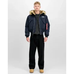 Alpha Industries 45P Hooded Custom blau 3XL