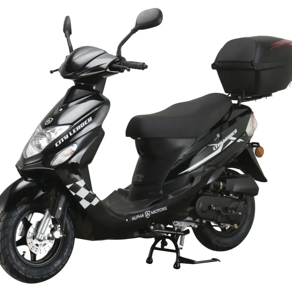 Alpha Motors CityLeader 50 ccm 2,72 PS 25 km/h Schwarz inkl. Topcase