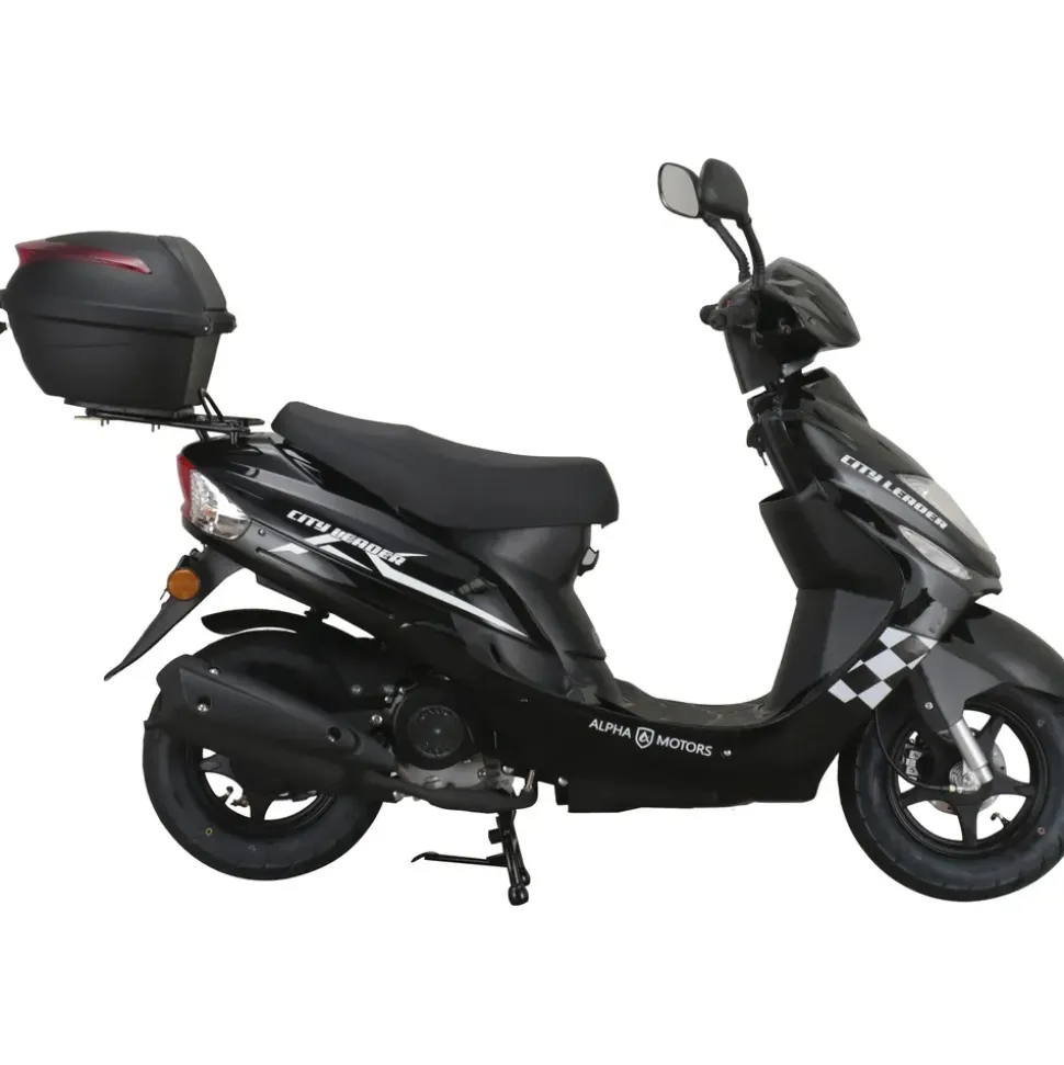 Alpha Motors CityLeader 50 ccm 2,72 PS 25 km/h Schwarz inkl. Topcase