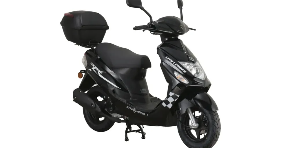 Alpha Motors CityLeader 50 ccm 2,72 PS 25 km/h Schwarz inkl. Topcase