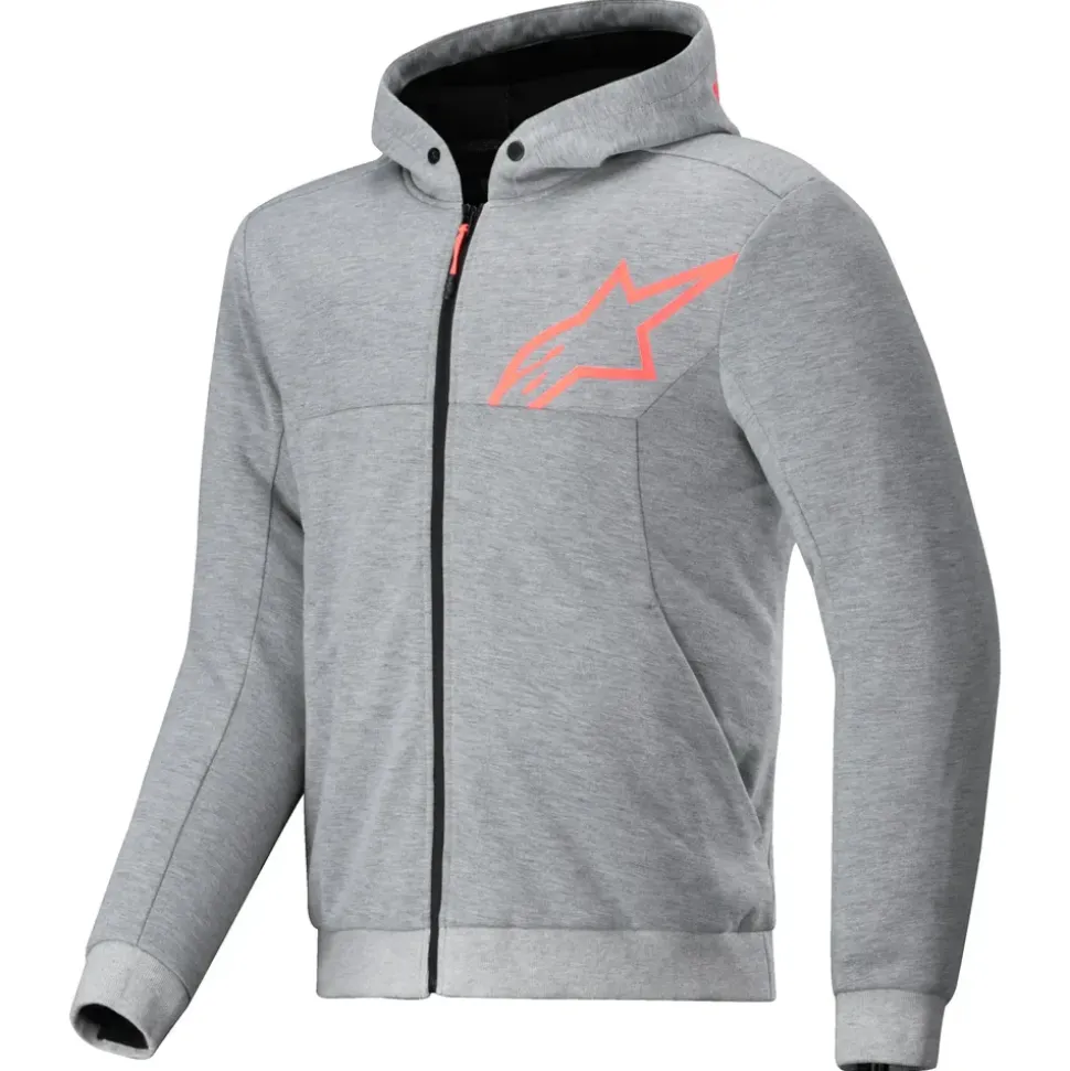 Alpinestars Chrome V2 Sport Motorrad Zip Hoodie grau/rot M