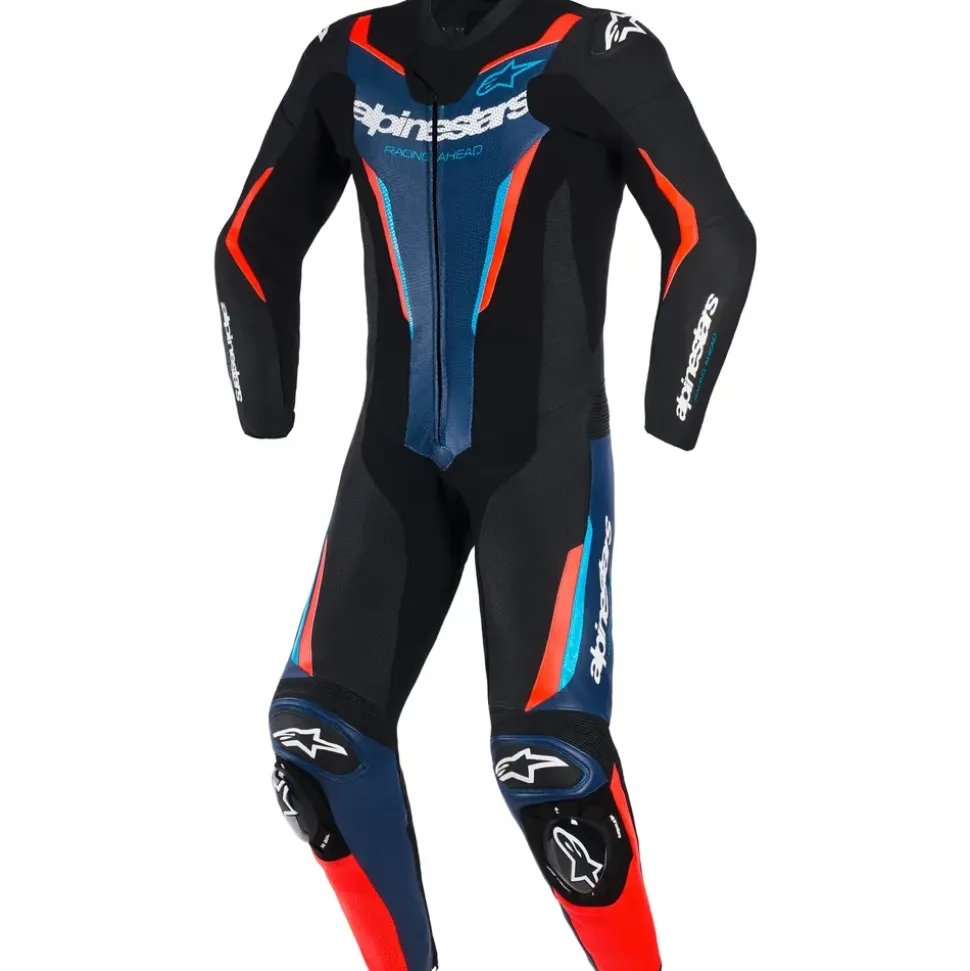 Alpinestars GP Force V2 Lederkombi 1tlg. - schwarz-blau-neonrot - 50