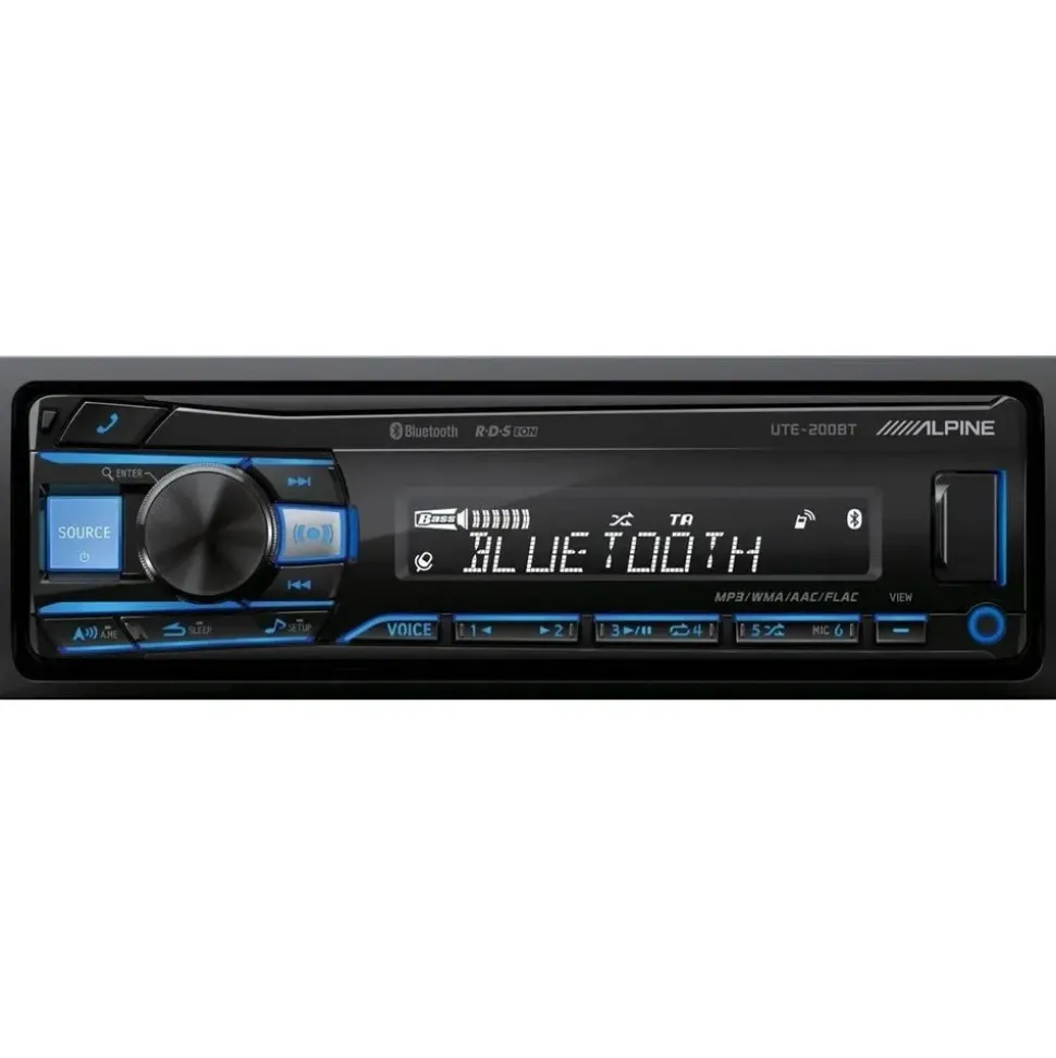 Alpine UTE-200BT Autoradio Bluetooth 1DIN, Schwarz (RGB Beleuchtung)