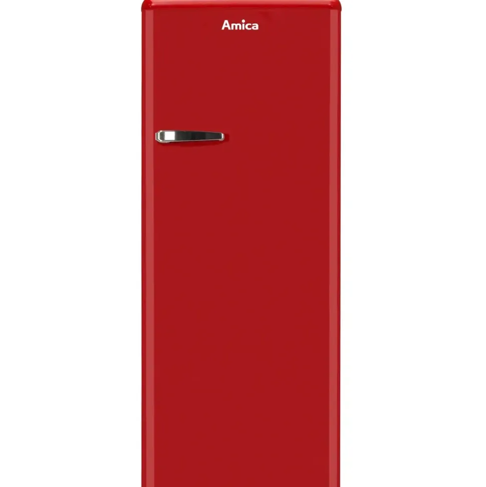 Amica KSR 364 150 R Retro-Kühlschrank (218 l, 1440 mm hoch, Rot)