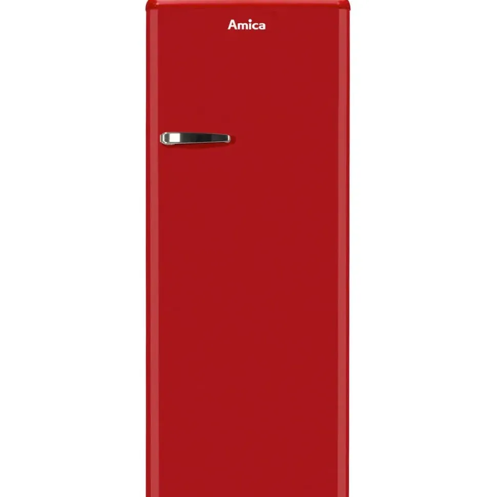 Amica KSR 364 150 R Retro-Kühlschrank (218 l, 1440 mm hoch, Rot)