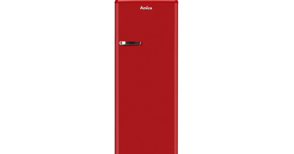 Amica KSR 364 150 R Retro-Kühlschrank (218 l, 1440 mm hoch, Rot)