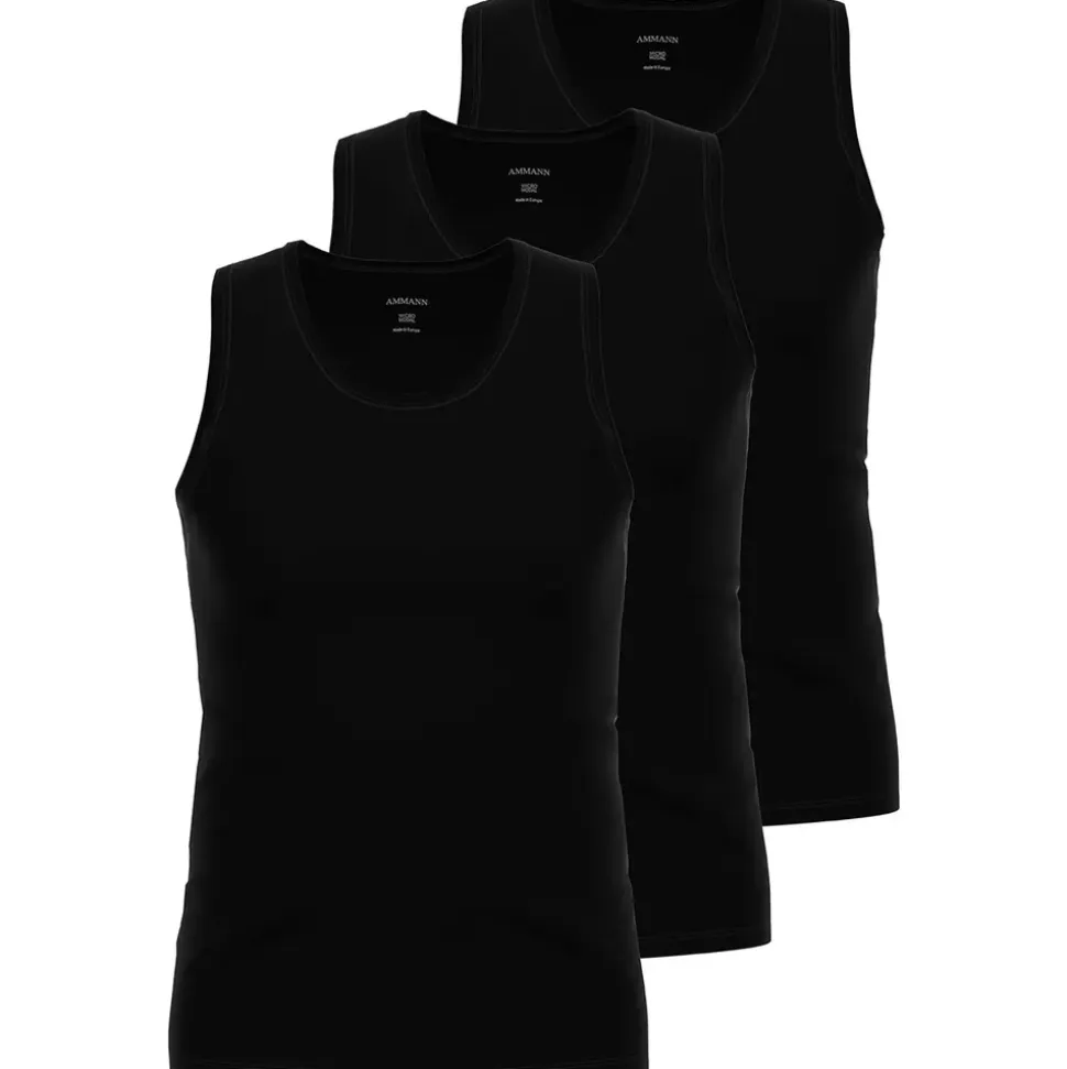 Ammann Achselhemd AMMANN "3er Pack Athletic Shirt Day Modern / Micro Modal", Herren, Gr. M, N-Gr, schwarz, Obermaterial: 93% Modal CMD. 7% Elasthan EL., Unterhemden