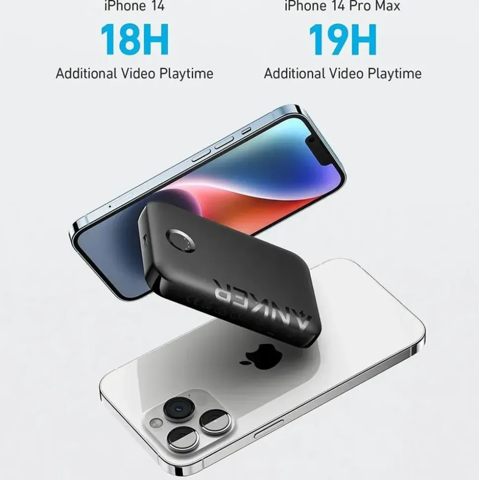 Anker 321 MagGo 5000, mAh, Kabelloses Aufladen, Schwarz