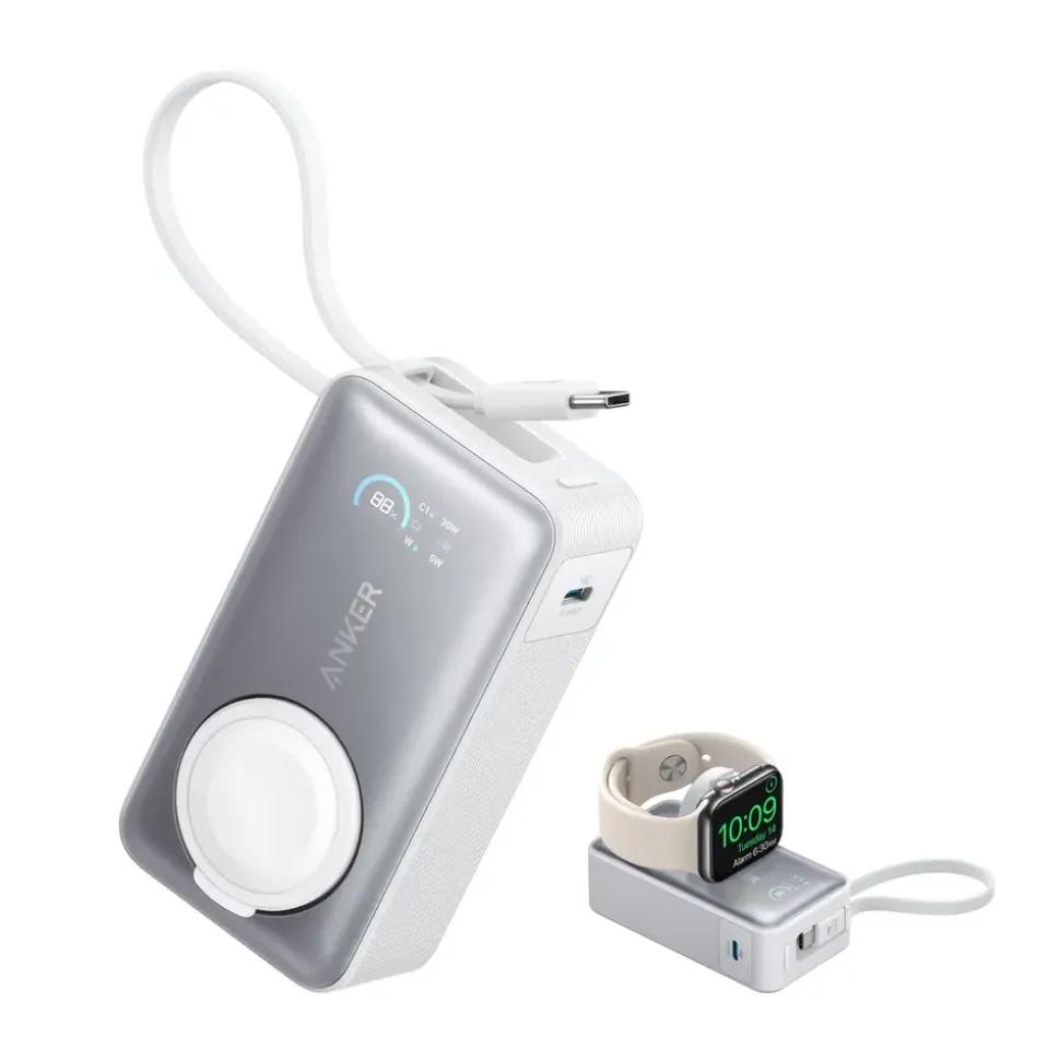 Anker MagGo Powerbank 10.000mAh für Apple Watch Aurora White