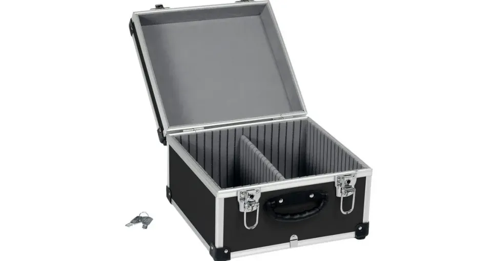 anndora CD Koffer für 40 Standard CD Cases - 29,5 x 29 x 18,5 cm - Schwarz
