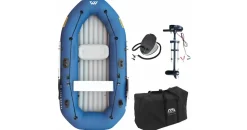 Aqua Marina Classic Advanced Fischerboot mit Elektromotor T-18 Motor Blue - blau