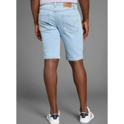 Arizona Jeansshorts ARIZONA, Herren, Gr. 34, blau (bleached), Denim/Jeans, Obermaterial: 98% Baumwolle, 2% Elasthan, kontrastfarbene Details, Basic, normal knieumspielend, Jeans, gerader Schnitt, niedrige Leibhöhe