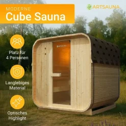 Artsauna Fasssauna Nolvik L inkl. 6 kW Ofen + Zubehör