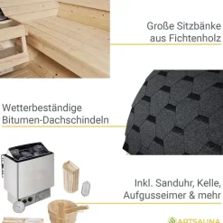 Artsauna Spitzbergen 220 inkl. 8 kW Ofen