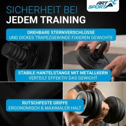 ArtSport Hantelset 30 kg Kurzhantel Set schwarz