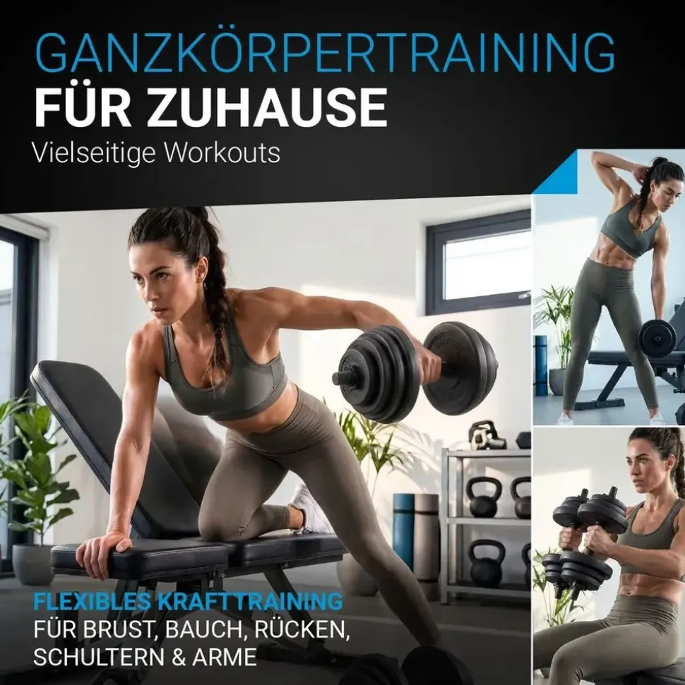 ArtSport Hantelset 30 kg Kurzhantel Set schwarz