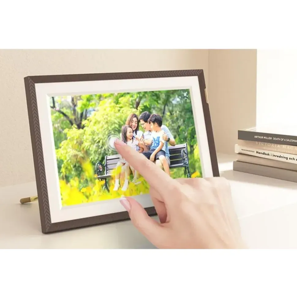 Arzopa D10 Digitaler Bilderrahmen, (Dunkelbraun) 10.1" - Dunkelbraun