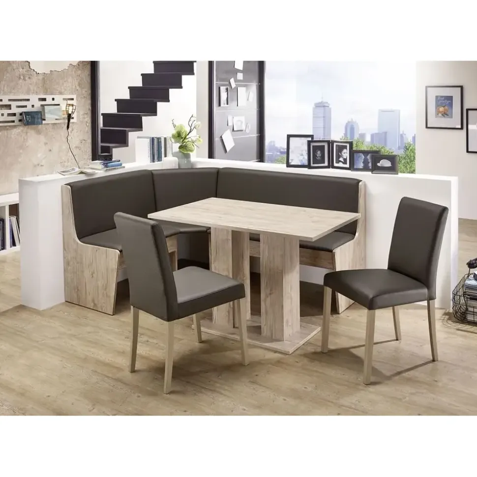 58 aufm Kessel Eckbankgruppe Dania Eiche San Remo Sand/Anthrazit 12048 - Grau