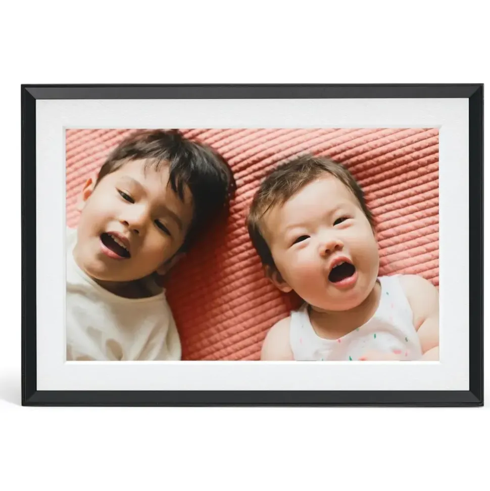 Aura Frames AF905 Photoframe Carver Mat - Gravel with white mat 25,4cm (10") Digitaler Bilderrahme