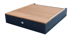 Axi Holzsandkasten Mandy mit Deckel und Sitzbank Anthrazit/Braun