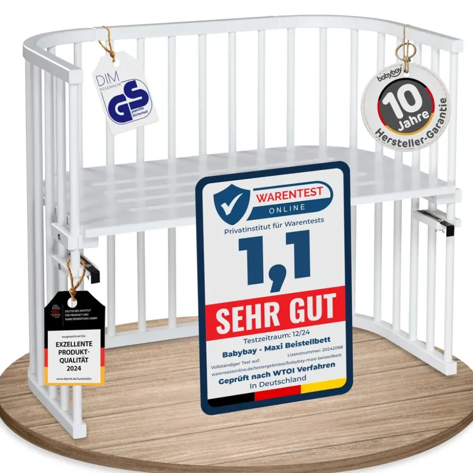 babybay Maxi Beistellbett seidenmatt weiß