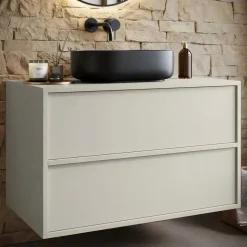 Badplaats Waschbeckenunterschrank Mali 2 Schubladen 80 x 54 x 46 cm Beige