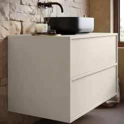 Badplaats Waschbeckenunterschrank Mali 2 Schubladen 80 x 54 x 46 cm Beige
