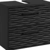 Badplaats Waschbeckenunterschrank Etna 2 Schubladen 60 x 50 x 35 cm Schwarz Matt