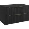 Badplaats Waschbeckenunterschrank Rimini 2 Schubladen 80 x 46 x 46 cm Schwarz Matt